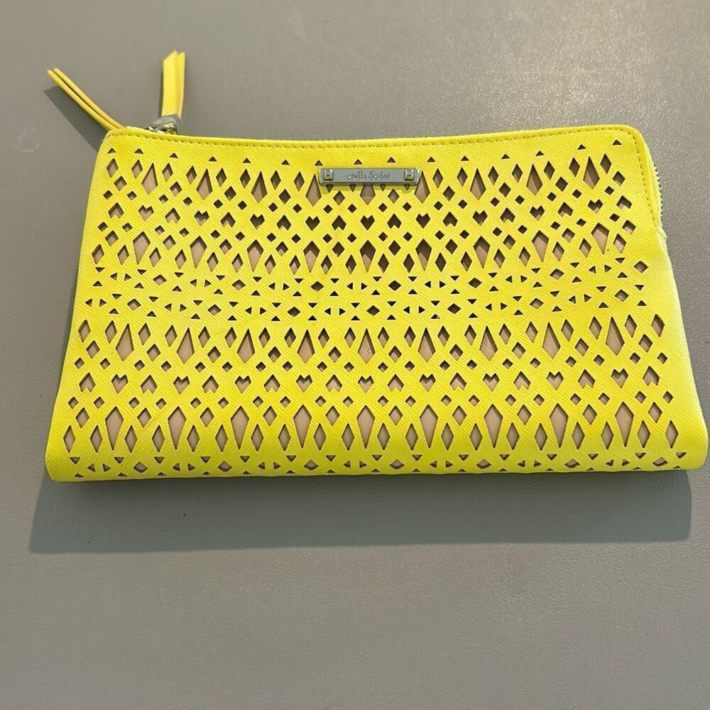 STELLA & DOT Perforated Yellow Clutch Handbag